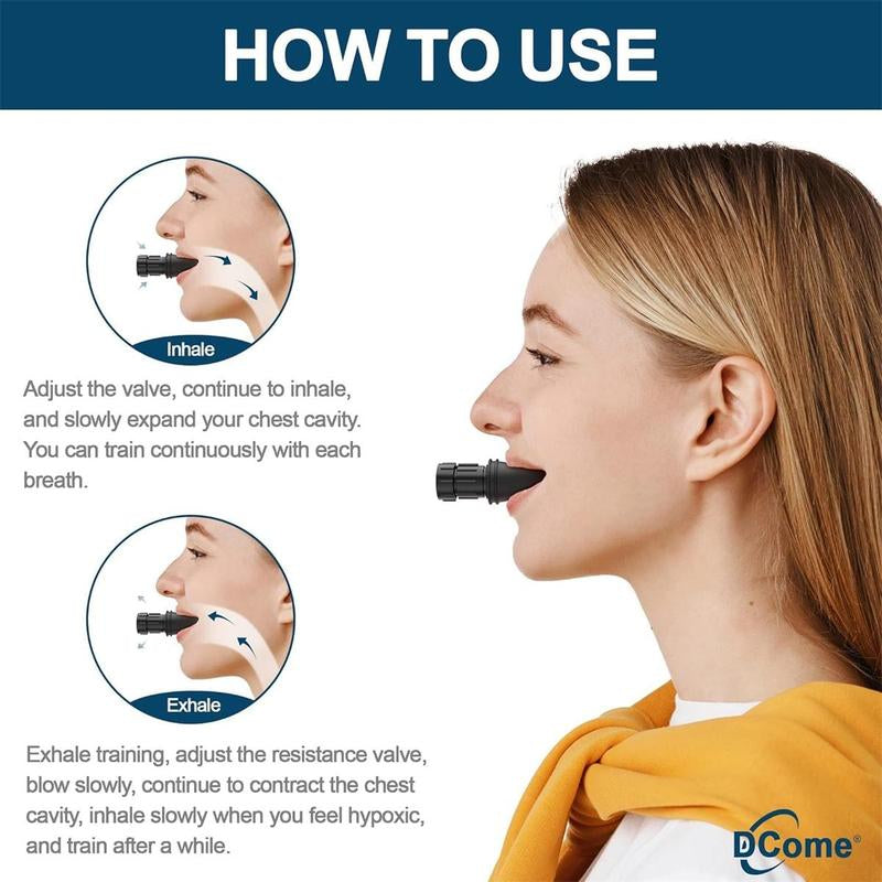 Running Breathing Exercise Tool,Adjustable Respiratory Resistant,Portable Lung Capacity Abdominal Breathing Trainer