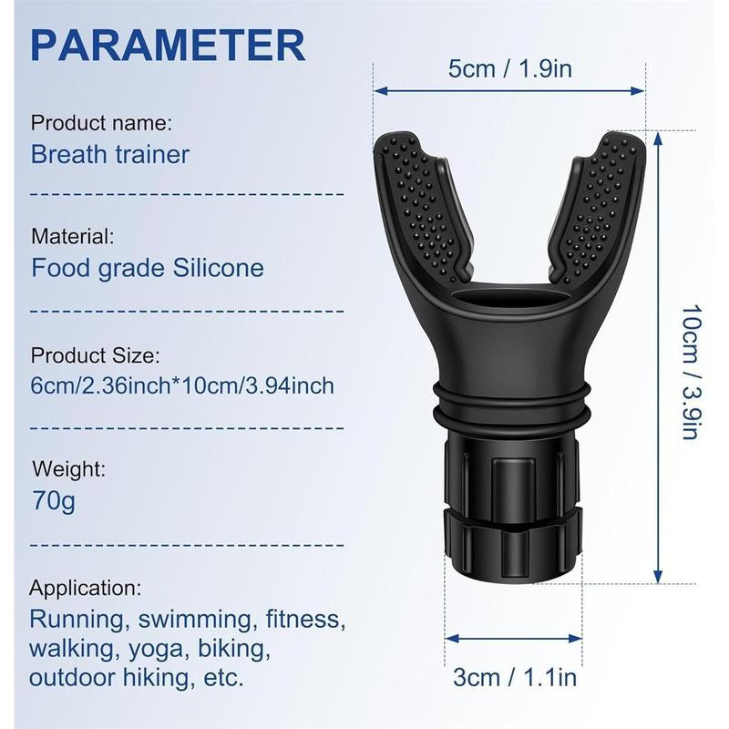 Running Breathing Exercise Tool,Adjustable Respiratory Resistant,Portable Lung Capacity Abdominal Breathing Trainer