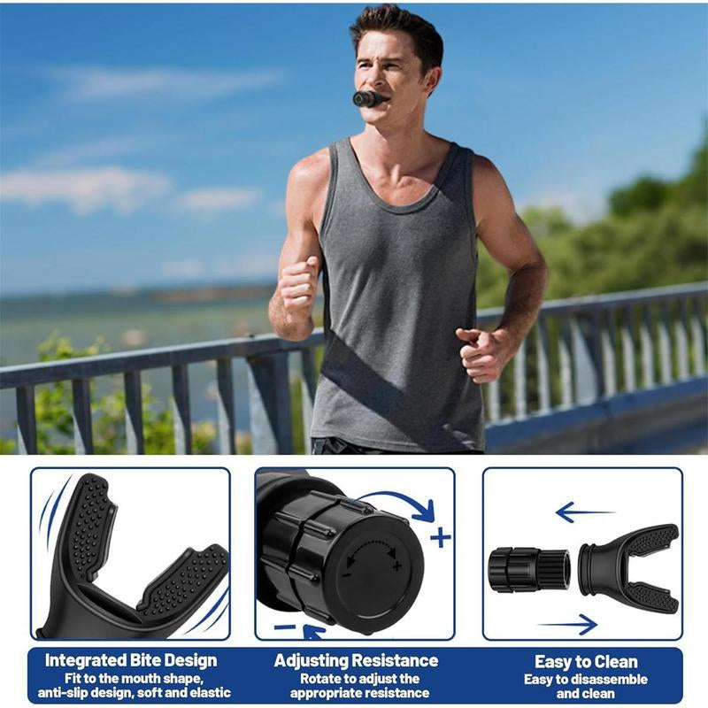 Running Breathing Exercise Tool,Adjustable Respiratory Resistant,Portable Lung Capacity Abdominal Breathing Trainer